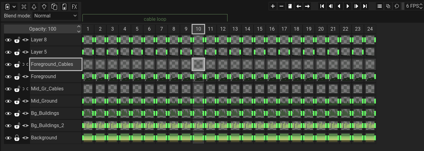 Screenshot of Pixelorama&#39;s timeline